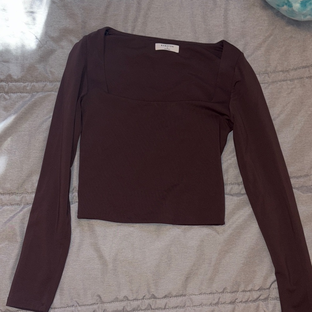Babaton Chocolate Long Sleeve Blouse